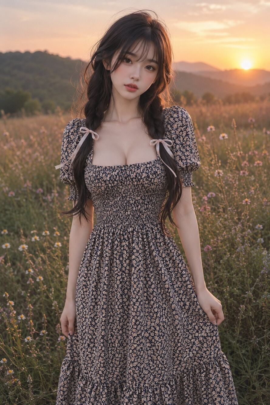 Once Upon a Meadow Fair Maiden cottagecore floaty blooming floral Maxi dress